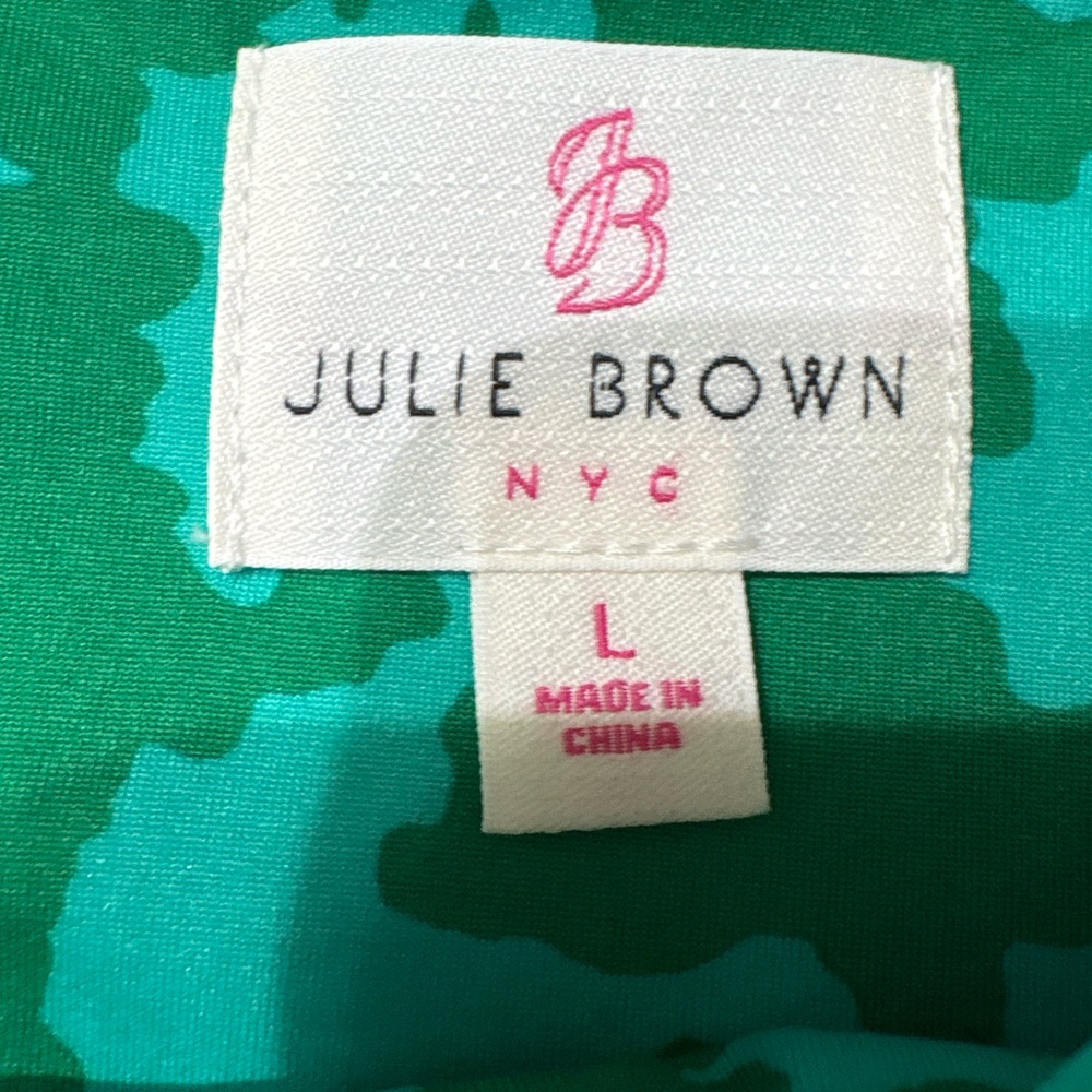Julie Brown NYC Green Houndstooth Knit Long Sleeve Shift Dress Size Large - Picture 3 of 6
